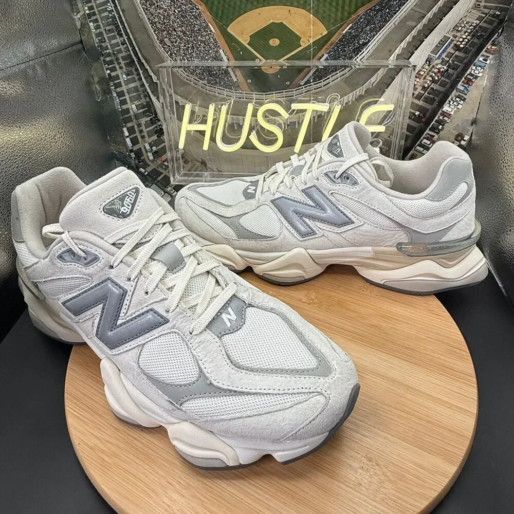 New Balance Men's Athletic Sneakers in Light Gray and White